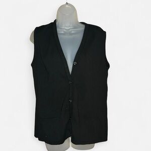 Italian Black Button-Up Vest